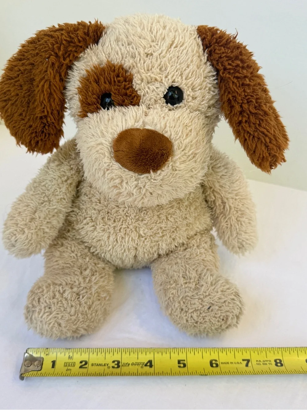 Soft Cuddly plush dog Tan Brown Patches  10” Floppy Stuffed Animal Toy, 2013